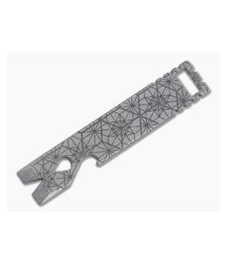 Qerim 37 V4 Worker Titanium Pry Tool Stonewashed Geometric Engraved 018