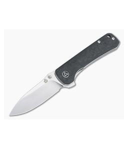 QSP Knives Hawk Satin S35VN Shredded Carbon Fiber Liner Lock Flipper