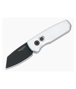 Protech Runt 5 Silver Handle Black DLC Reverse Tanto