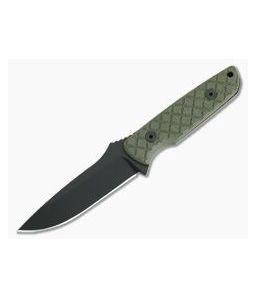 Spartan Blades Alala Black 1095 Green Micarta Silver Line Fixed Blade SBSL004BKGR