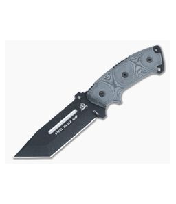 TOPS Knives Steel Eagle 105F Black Linen Micarta Handles Traction Coated 1095 Tanto Point Blade 