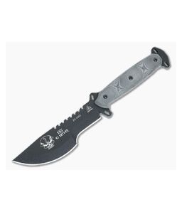TOPS SXS Skullcrusher's Xtreme Sidekick Fixed Blade Black Micarta Coated 1095 SXS-01