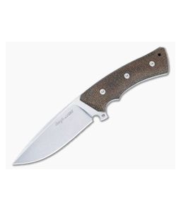 Viper Gianghi Fixed Blade Brown Burlap Micarta Handles Stonewashed N690 Drop Point V4882IM