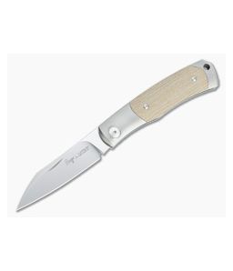 Viper Hug Thiel Design Satin M390 Two Bolsters Natural Micarta Slip Joint Knife V5994CN