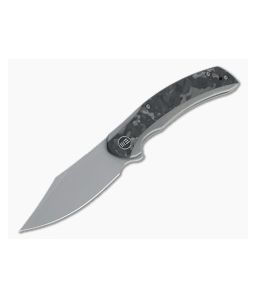 WE Knives Snick Gray Stonewashed 20CV Marbled Carbon Fiber Inlaid Nested Frame Lock Flipper WE19022F-2