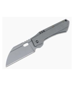 WE Knives Roxi 3 Front Flipper Tumbled Titanium Stonewashed S35VN Sheepsfoot WE19072-1