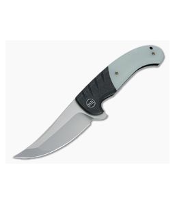 WE Knives x Ochs Curvaceous Blasted 20CV Natural G10 Black Titanium Flipper WE20012-3