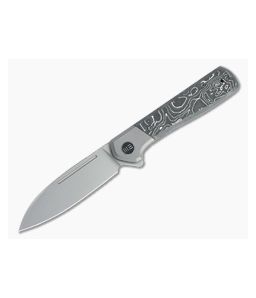 WE Knives Soothsayer Flipper Blasted 20CV Silver Foil Carbon Fiber Folder WE20050-3