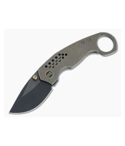 WE Envisage Front Flipper Bronze Titanium Handles Black Stonewashed 20CV Drop Point Blade 22013-3