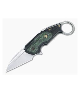 WE Knives Yardbird Green Jungle Wear Satin Blade Flipper WE22021-4