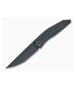 WE Knives Cybernetic Limited Edition Front Flipper Black Etched Titanium Handle Black Etched 20CV Tanto Blade WE22033-4