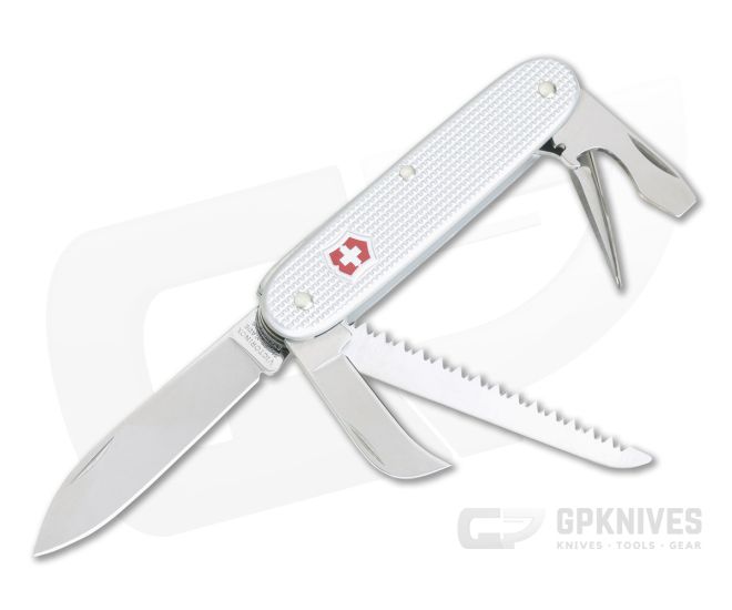 Victorinox Swiss Army 7 Silver Alox Swiss Army Knife For Sale