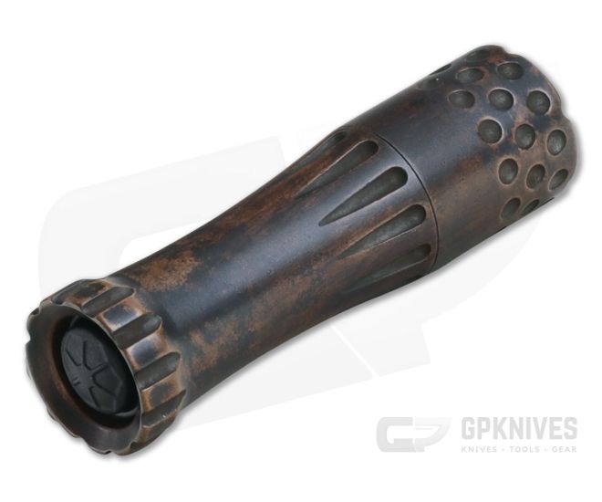 Laulima Metal Craft Malihini Flashlight Copper Patina Steel Flame Koi Clip 4000k Custom 18350 Led Flashlight