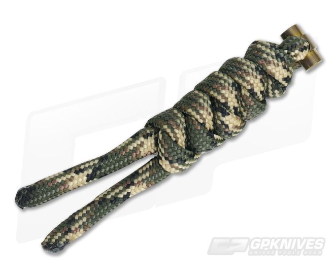 Chris Reeve Knives Knotted Lanyard Small Sebenza 21 Franklin Camo and Gold