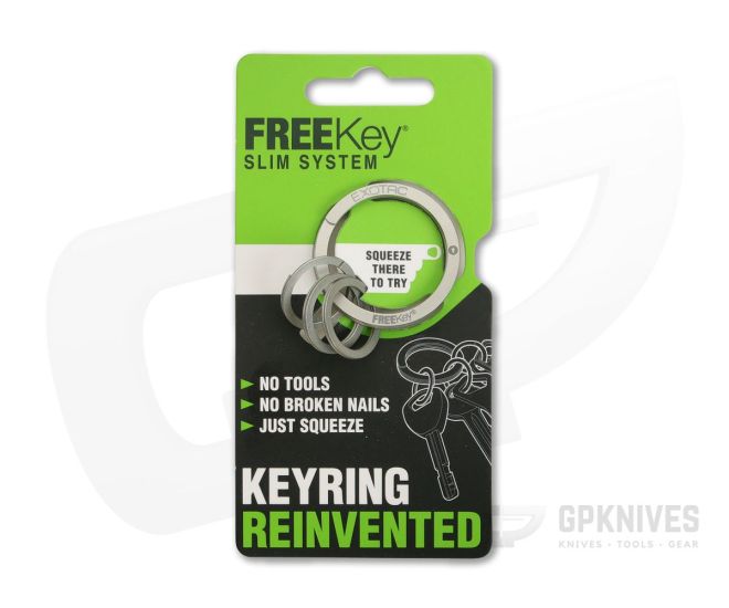 Exotac FreeKey Slim System Easy to Use Key Ring and Three Mini Key Rings