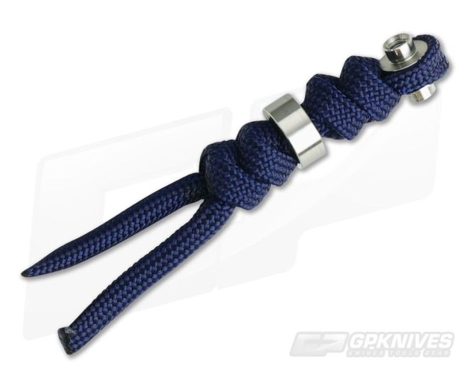 Chris Reeve Knives Small Inkosi Lanyard Midnight Paracord Silver Bead