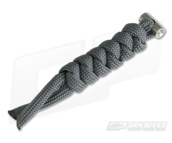 Chris Reeve Knives Large Sebenza Lanyard Charcoal Paracord Silver Hardware