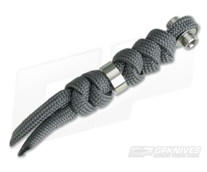 Chris Reeve Knives Large Inkosi Lanyard Charcoal Paracord Silver Bead