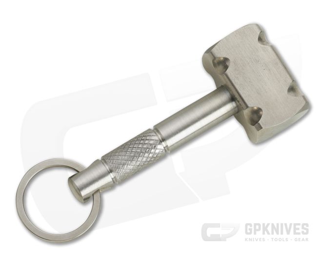 Ober Metalworks Mjolnir Titanium Hammer Knurled Key Chain For Sale