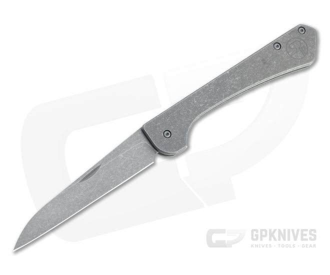 Serge Knife Co. Wildcard Dark Stonewashed M390 Titanium Slip Joint Folding Knife For Sale