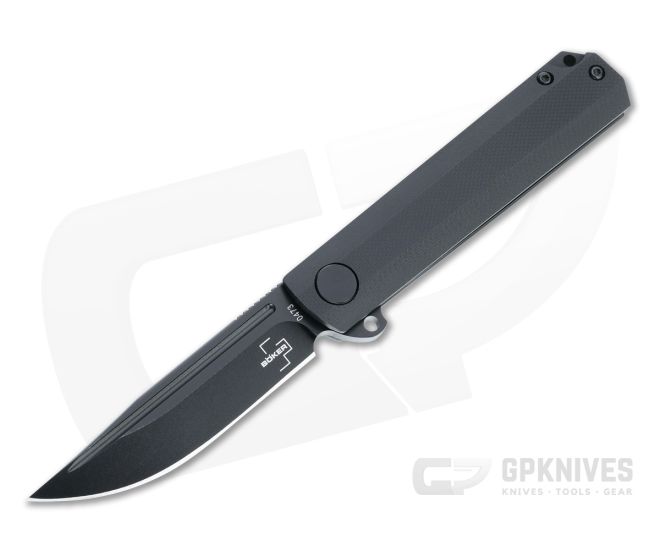Boker Plus Cataclyst All Black 440C G10 Frame Lock Flipper Folding Knife  For Sale