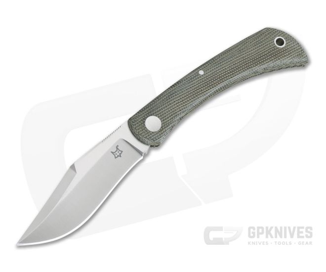 Fox Knives Libar 01FX846 Satin M390 Green Canvas Micarta Slip