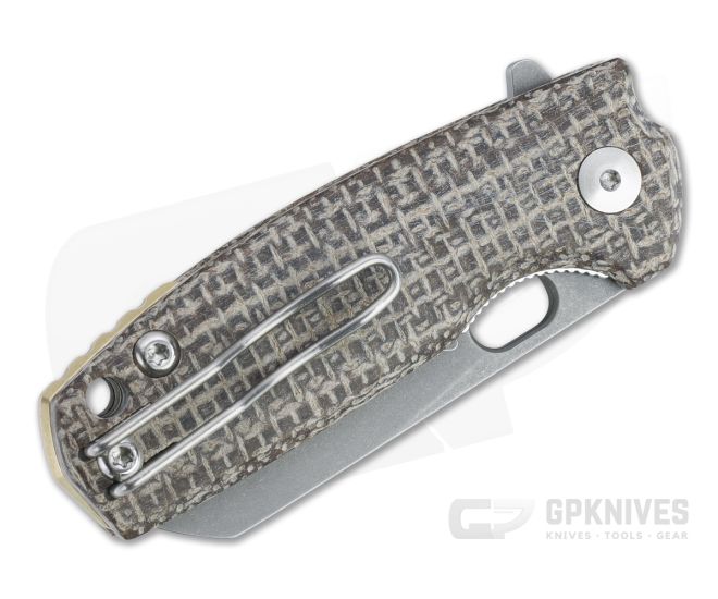 Fox Knives Baby Core Stonewashed M390 Burlap Micarta Flipper