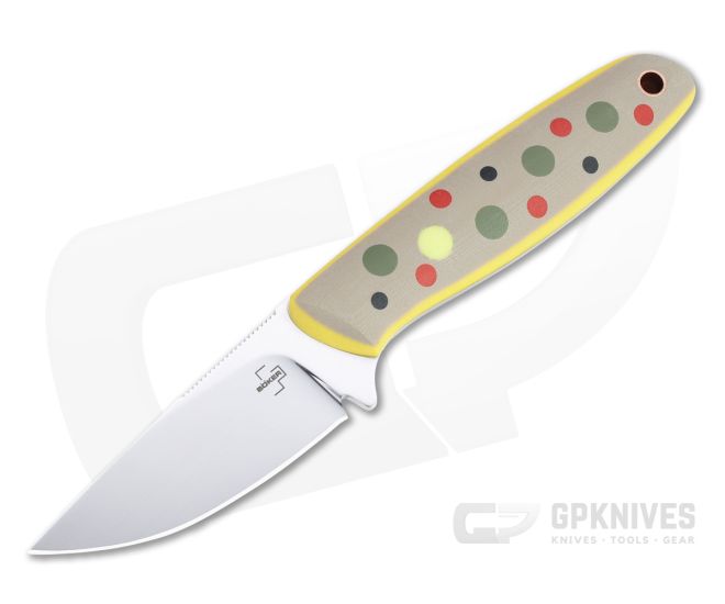Boker Plus The Brook Brown Trout Polished VG10 Brown G10 Fixed Blade Knife  For Sale