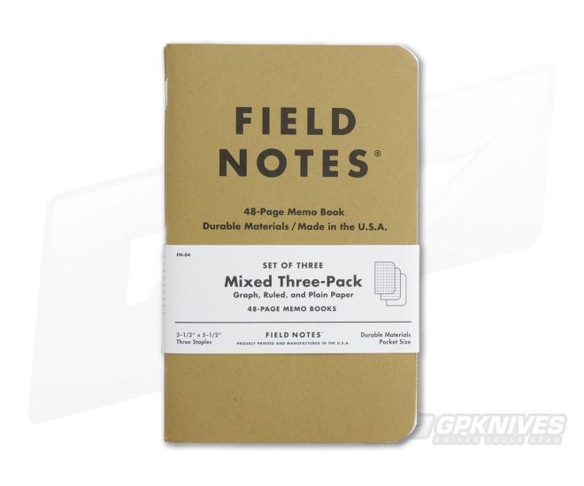 Field Notes Original Kraft Mixed Set Paper Memo Notebook 3 Pack For Sale