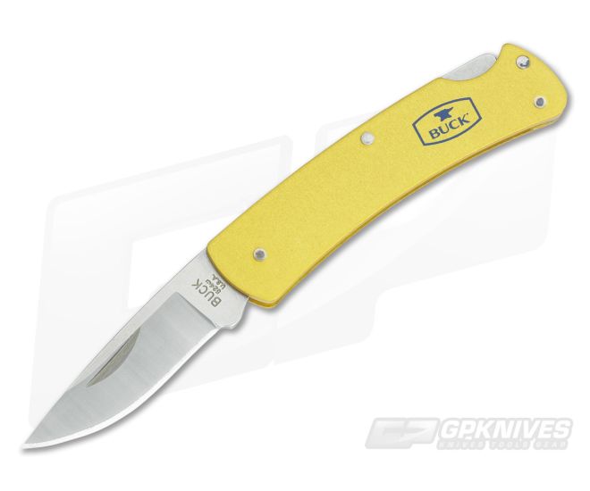 Buck 524 Alumni Gold Anodized Aluminum Gentleman's Lock Back