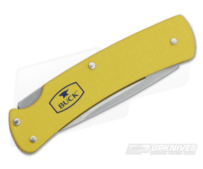 Buck 524 Alumni Gold Anodized Aluminum Gentleman's Lock Back