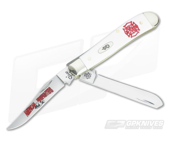 KING　COLE AVISO FIRE BLADE ホワイト Case Mini Trapper White Polymer American Firefighters with Gift