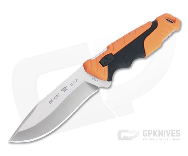 Buck Pursuit Pro Large S35VN Drop Point Orange Fixed Blade Hunting