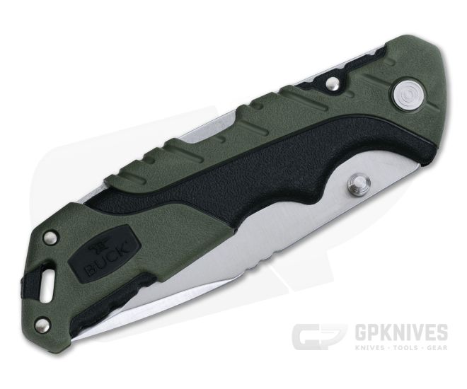 Buck Folding Pursuit Large Green Drop Point Hunting Knife 659GRS