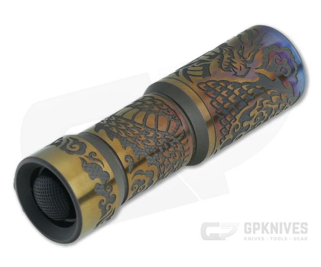CWF Arcadian - Hitex Dragon Engraved Bronze Titanium Flashlight