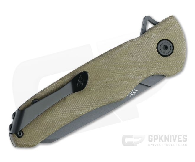 Buck Sprint Ops Flipper Coated S30V Green Canvas Micarta