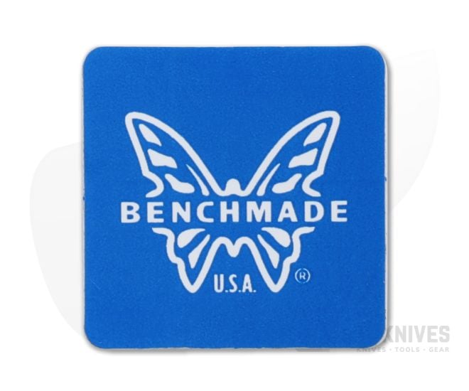 Benchmade Blue and White Butterfly Logo 1x1 Sticker For Sale