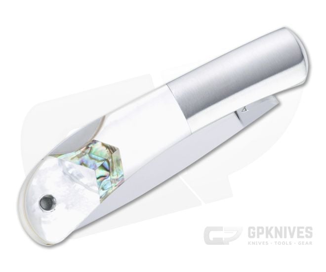 Moki Meek Arrow Polished AUS-8 Bolstered Mother of Pearl Lock Back
