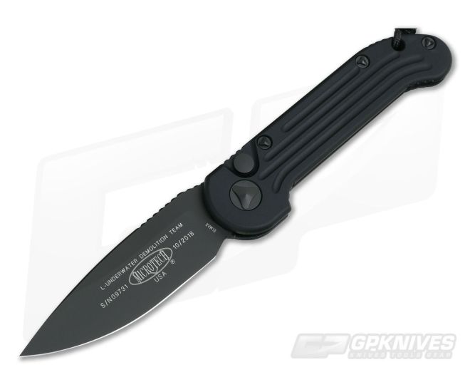Microtech Ludt Tactical Black Plain Edge Elmax Standard 135 1t Automatic Knife Microtech Ludt Tactical Black Plain Edge Elmax Standard 135 1t Automatic Knife