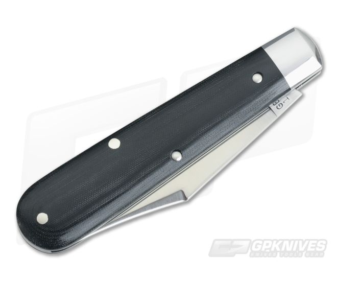 Tidioute Cutlery #15 Boys Knife Clip Blade in Black Linen Micarta
