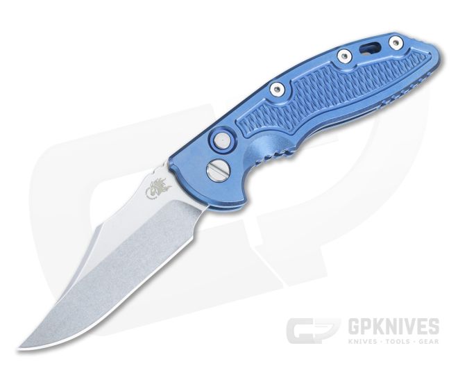 Hinderer XM-18 3.5 Automatic Bowie Knife Stonewash Blue Titanium