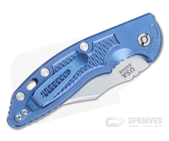Hinderer XM-18 3.5 Automatic Bowie Knife Stonewash Blue Titanium
