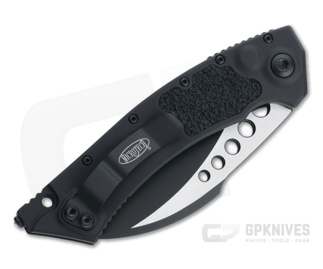 Microtech Hawk Black Tactical Plain Edge M390 Black Aluminum