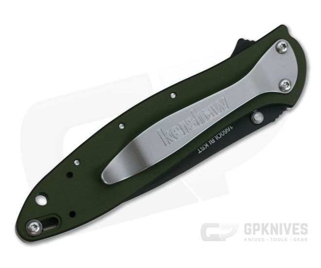 Kershaw Leek 1660OLBLKST OD Green Black Serrated Blade Assisted