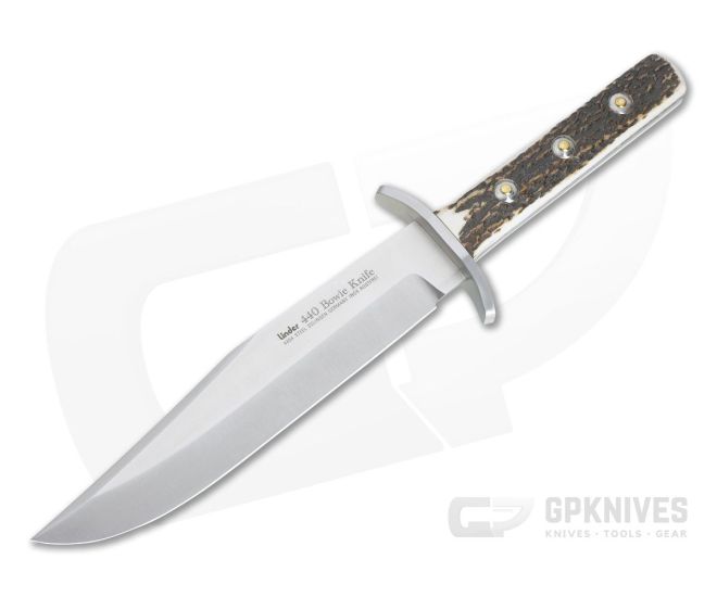 Linder Knives Solingen Classic Bowie Stag Handle Fixed Blade