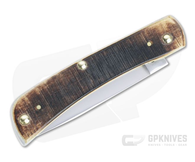 Case Sod Buster Jr. Sawcut Jig Amber Bone Slip Joint Folding