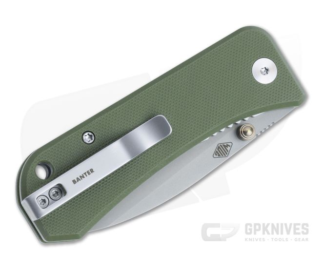 WE Knives Banter Green G10 Stonewashed S35VN Liner Lock