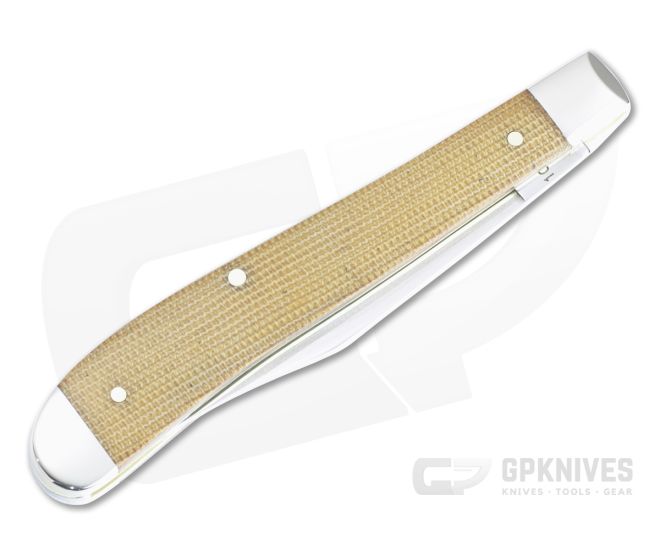 Case Knives Natural Canvas Micarta Smooth Slimline Trapper Case Knives Natural Canvas Micarta Smooth Slimline Trapper