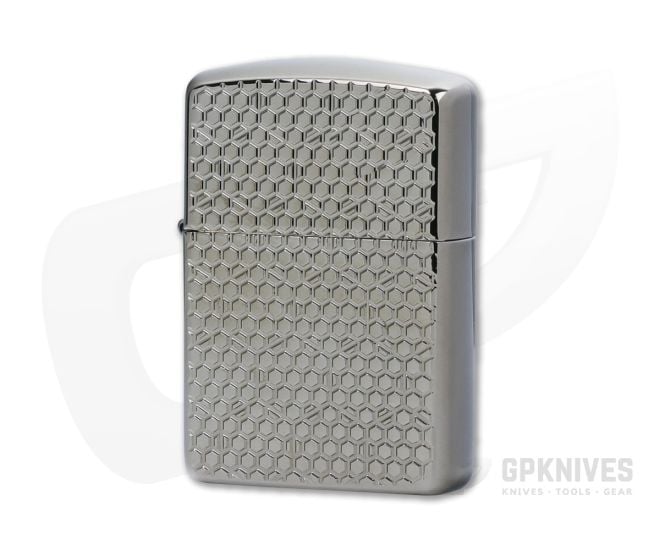 Zippo Armor Hexagon Design Black Ice Windproof Lighter For Sale