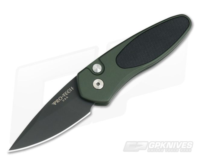 Protech Sprint Black G10 Black DLC S35VN Green California Legal Automatic  Knife For Sale